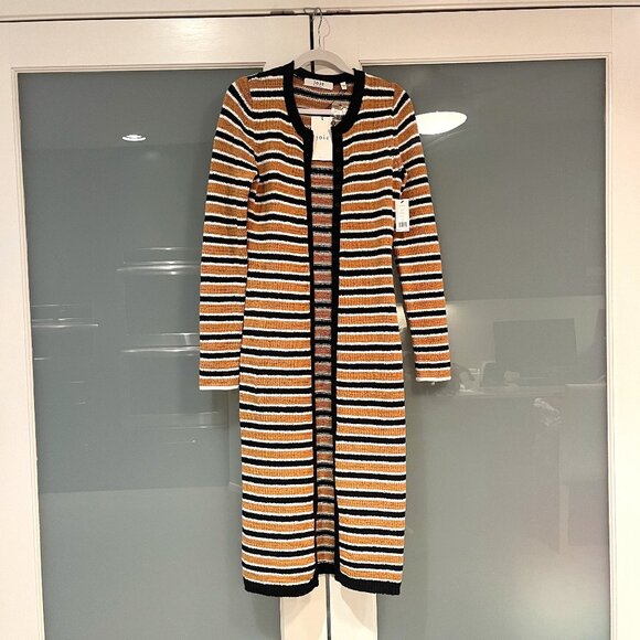 Joie Omer Stripe Long Sleeve Midi Sweater Dress Size M - Picture 2 of 10
